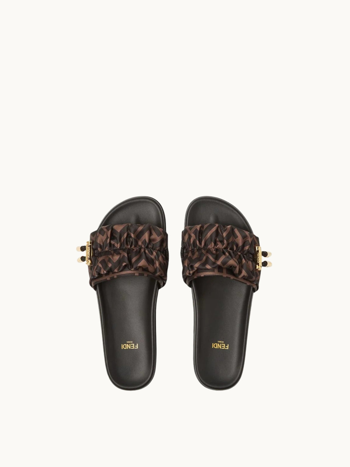 BROWN SATIN SANDALS