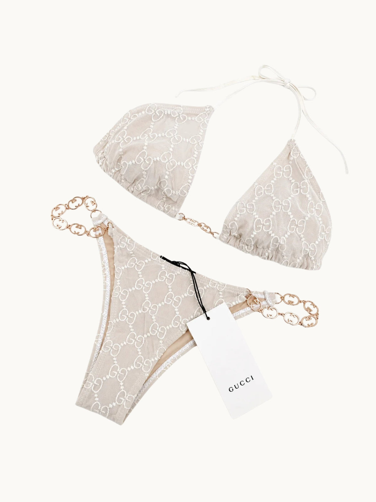 BEIGE CHAIN BIKINI
