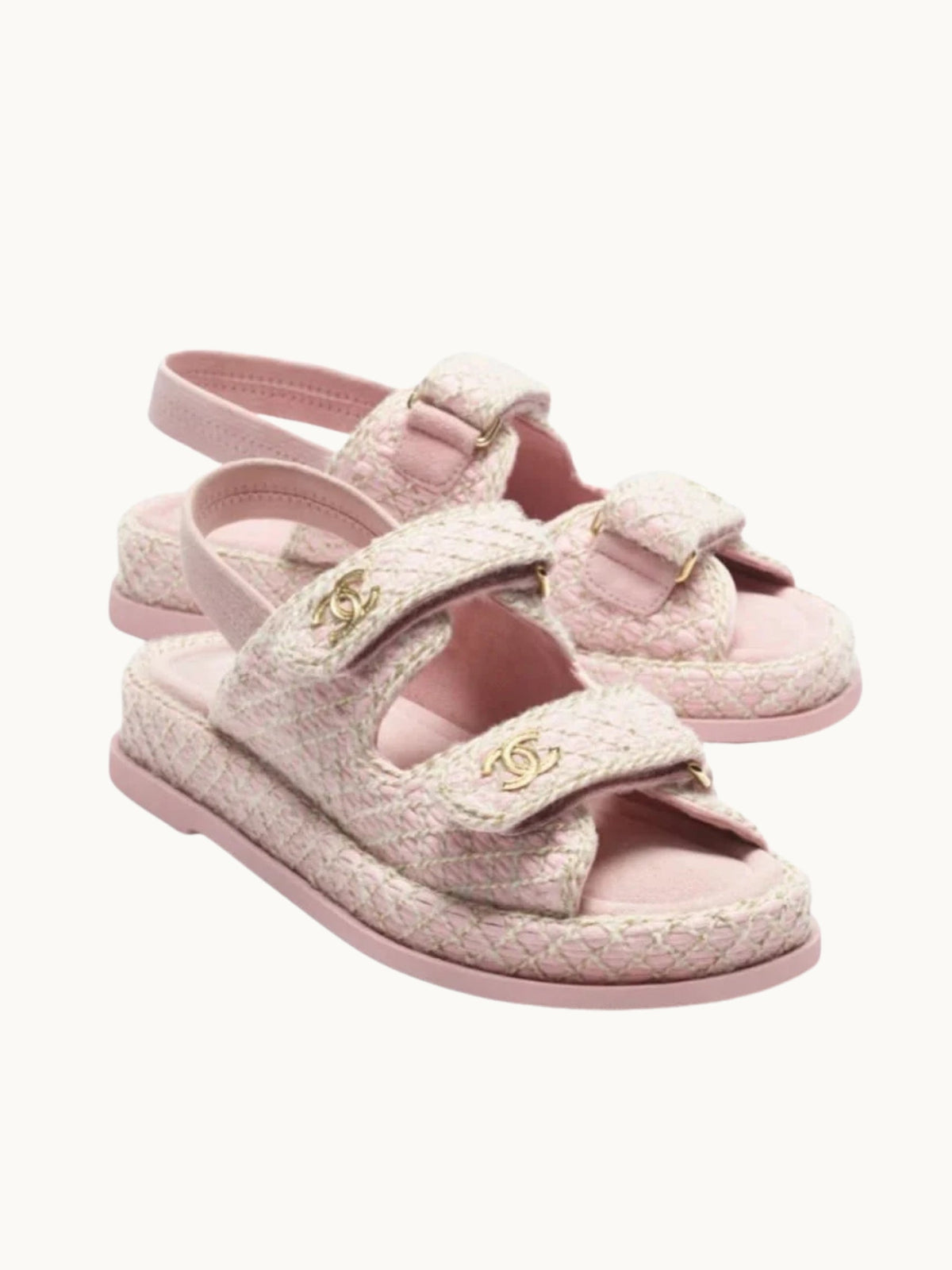 NEL PINK TWEED SANDALS