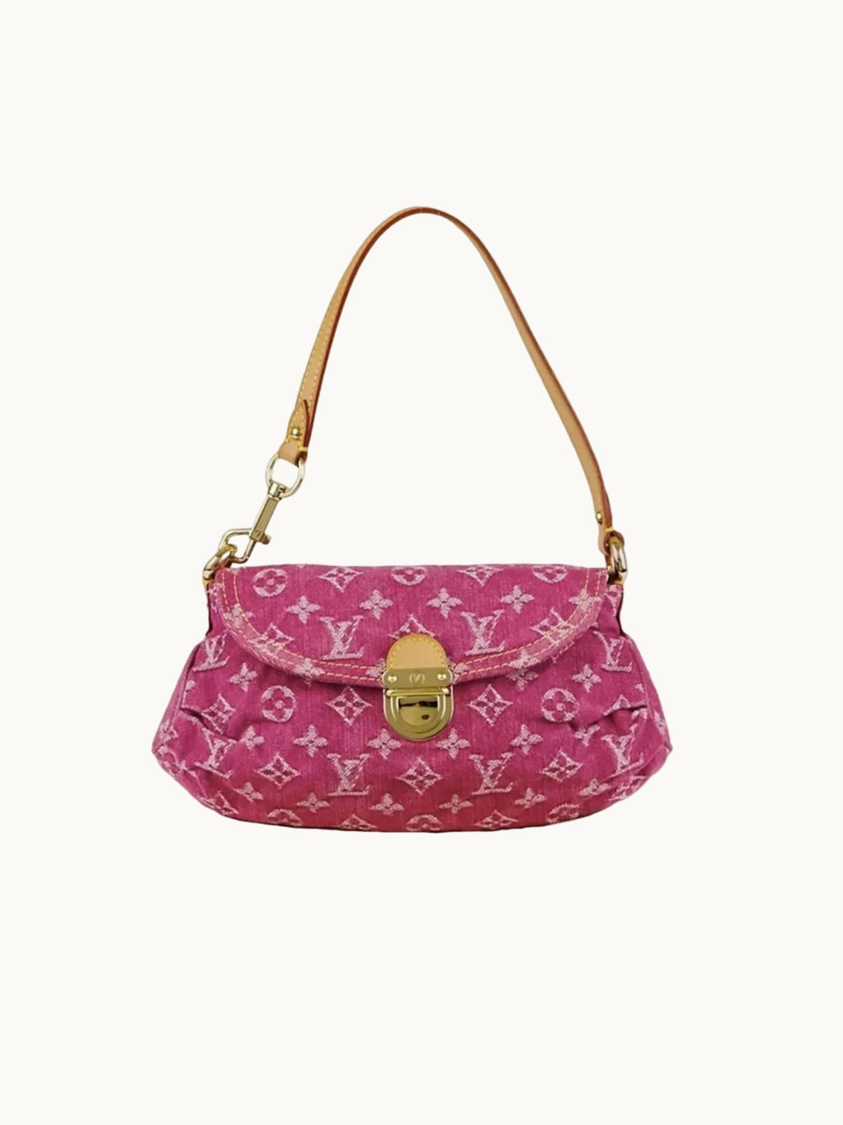 DARK PINK DENIM BAG