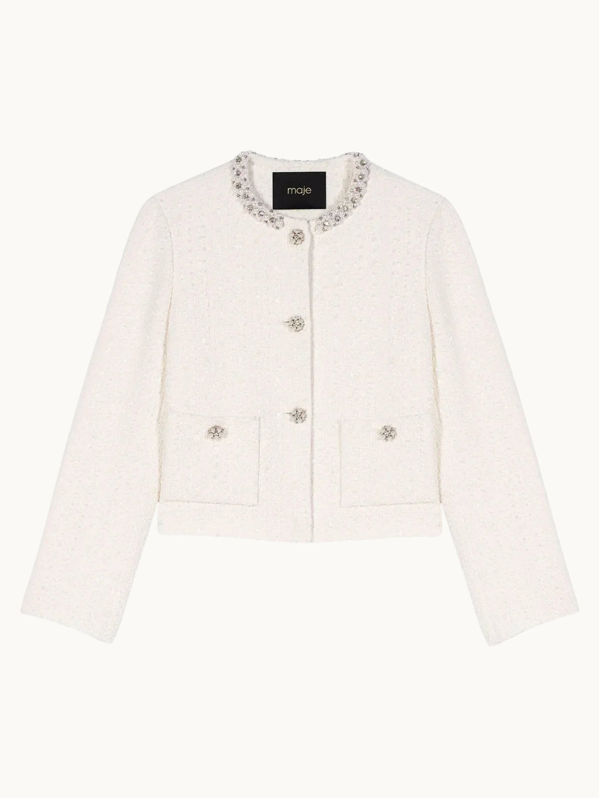 MAJE TWEED PEARL JACKET