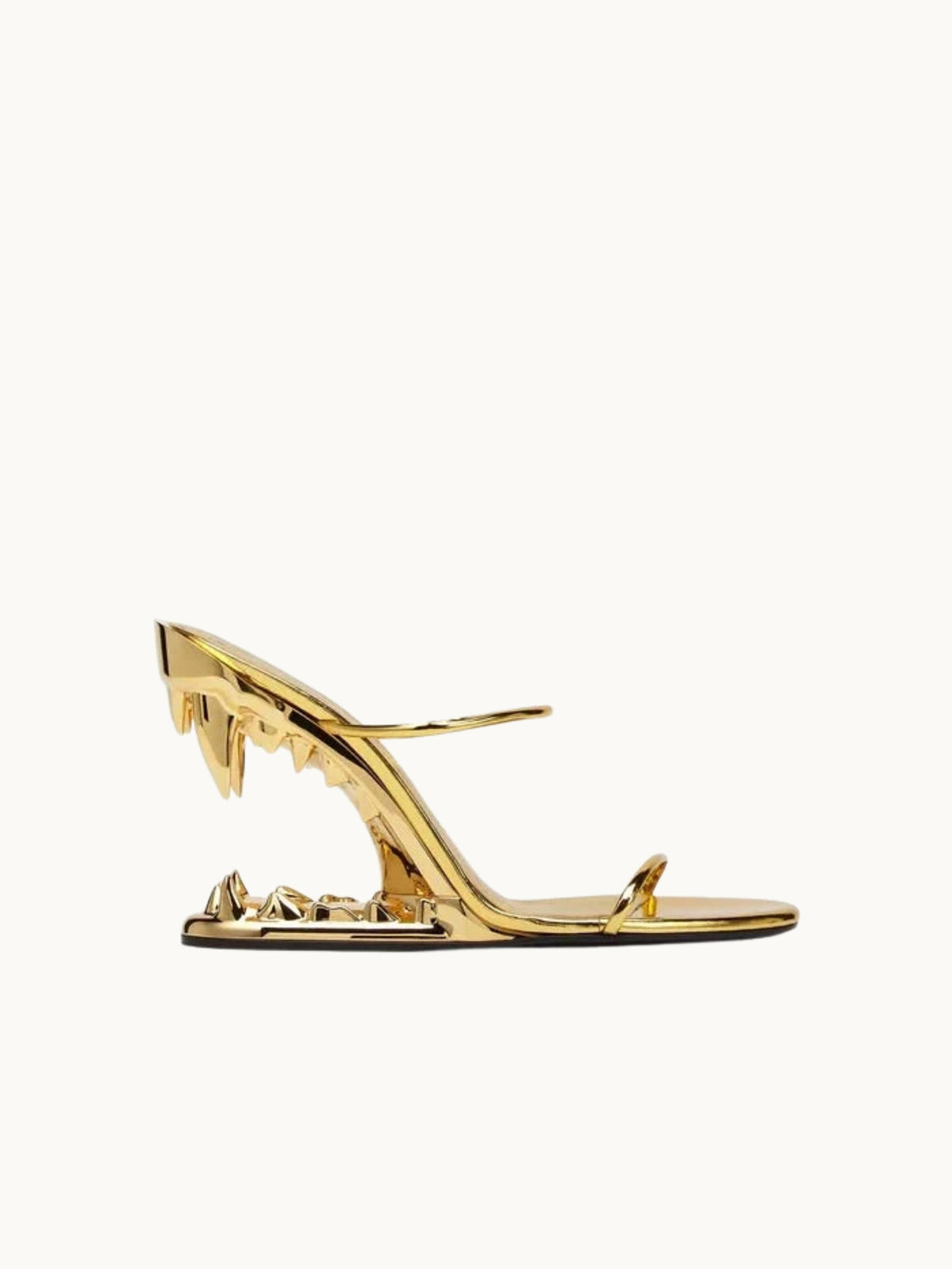GOLD SHARK HEELS