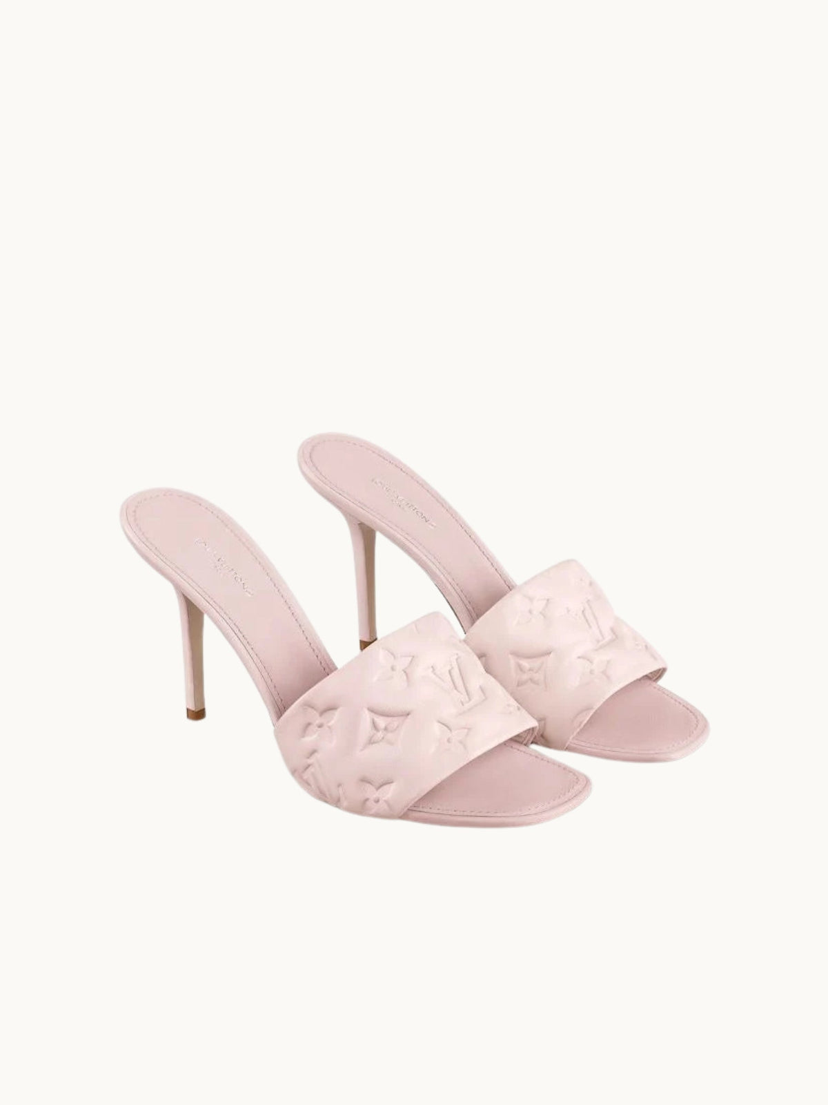 LIGHT PINK MONOGRAM HEELS