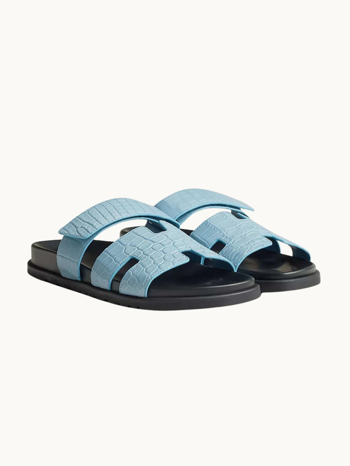 HER CHYPRA BLUE CROCO SANDALES